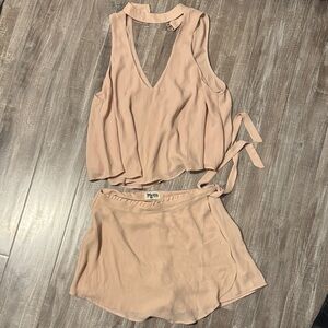 Show Me Your Mumu Pink Crop Top and Skort Set